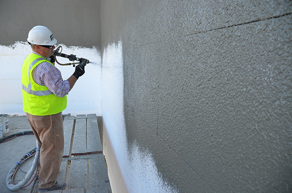 eifs sprayed on building